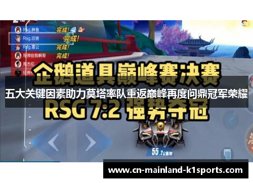 五大关键因素助力莫塔率队重返巅峰再度问鼎冠军荣耀