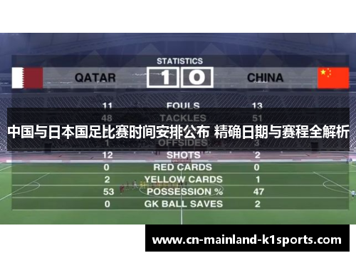 中国与日本国足比赛时间安排公布 精确日期与赛程全解析