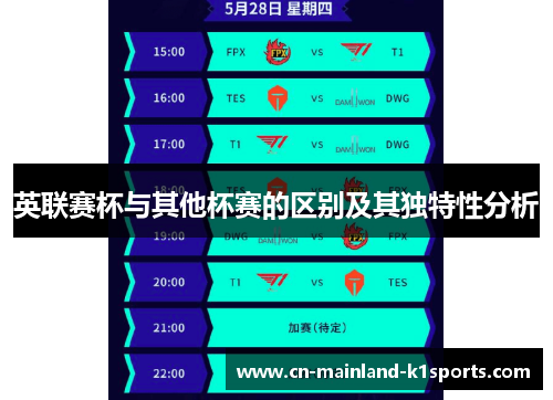 英联赛杯与其他杯赛的区别及其独特性分析