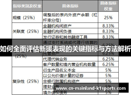 如何全面评估新援表现的关键指标与方法解析